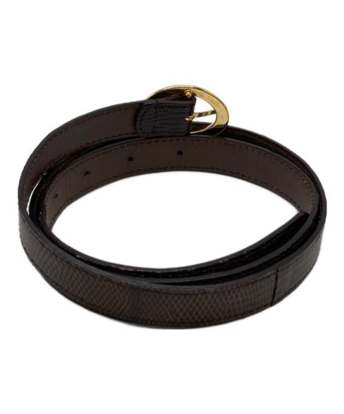 BISOWN（ビソウン）BISOWN (ビソウン) LIZARD OVAL BELT リザード オーバル ベルト ブラウンの古着・服飾アイテム