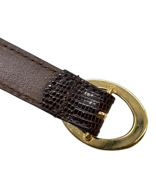 BISOWN（ビソウン）BISOWN (ビソウン) LIZARD OVAL BELT リザード オーバル ベルト ブラウンの古着・服飾アイテム
