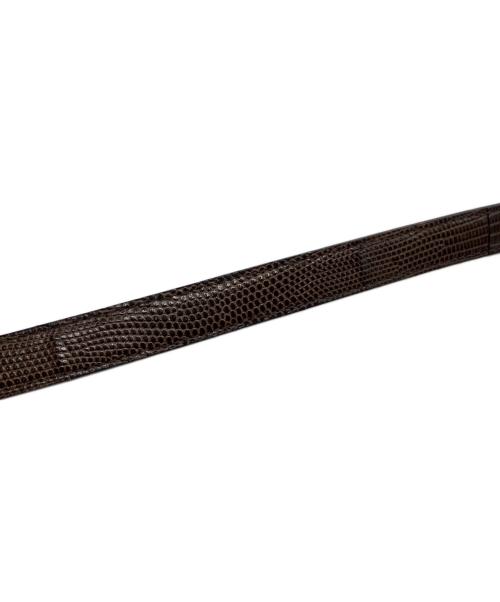 BISOWN（ビソウン）BISOWN (ビソウン) LIZARD OVAL BELT リザード オーバル ベルト ブラウンの古着・服飾アイテム