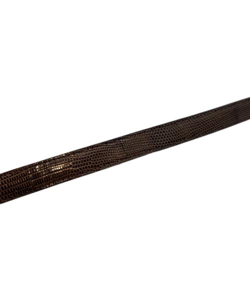 BISOWN（ビソウン）BISOWN (ビソウン) LIZARD OVAL BELT リザード オーバル ベルト ブラウンの古着・服飾アイテム