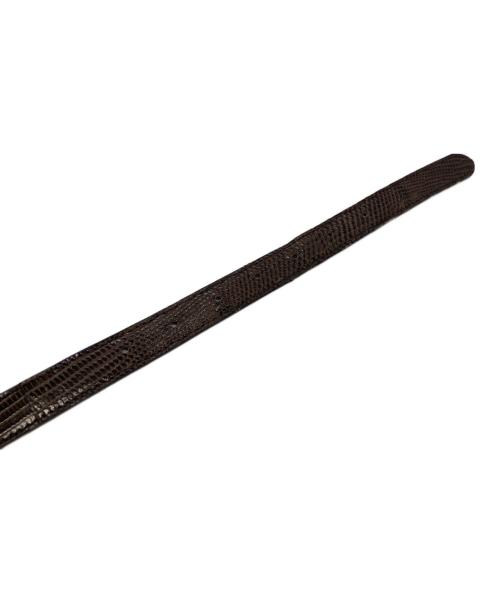 BISOWN（ビソウン）BISOWN (ビソウン) LIZARD OVAL BELT リザード オーバル ベルト ブラウンの古着・服飾アイテム