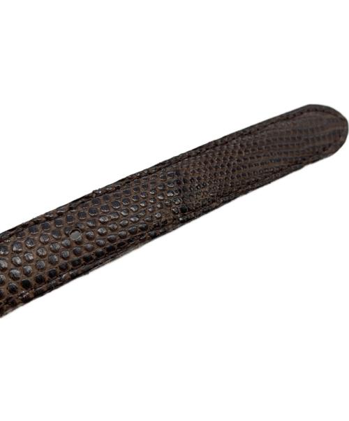 BISOWN（ビソウン）BISOWN (ビソウン) LIZARD OVAL BELT リザード オーバル ベルト ブラウンの古着・服飾アイテム