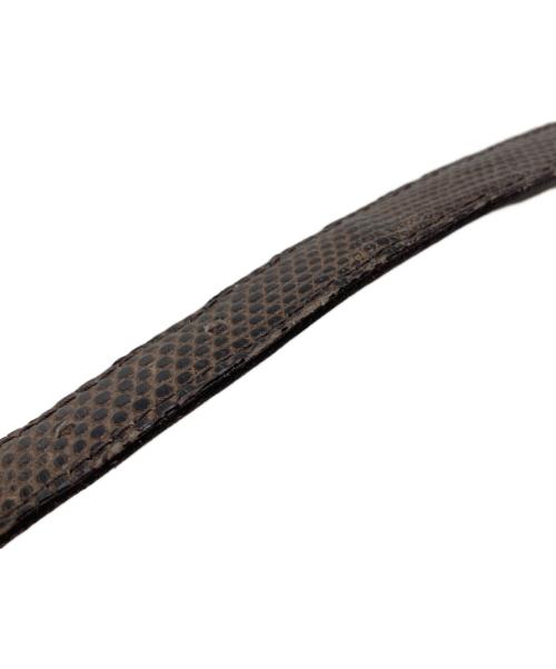 BISOWN（ビソウン）BISOWN (ビソウン) LIZARD OVAL BELT リザード オーバル ベルト ブラウンの古着・服飾アイテム