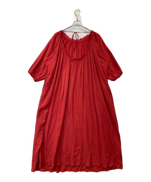 BRILL（ブリル）BRILL (ブリル) ラグランギャザーワンピース　BR25SS6013-00 レッド サイズ:38の古着・服飾アイテム