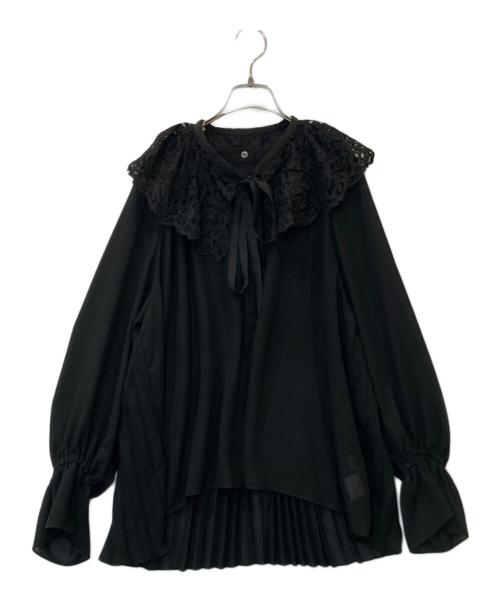 GRACE CLASS（グレースクラス）GRACE CLASS (グレースクラス) レース付プリーツブラウス ブラック サイズ:36の古着・服飾アイテム