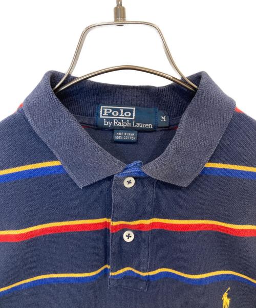 POLO by  RALPH LAUREN（ポロ バイ ラルフローレン）POLO by  RALPH LAUREN (ポロ バイ ラルフローレン) ボーダーポロシャツ ネイビー サイズ:Mの古着・服飾アイテム