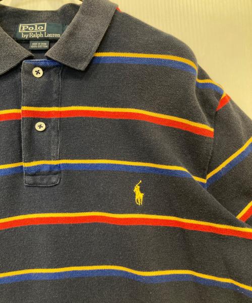 POLO by  RALPH LAUREN（ポロ バイ ラルフローレン）POLO by  RALPH LAUREN (ポロ バイ ラルフローレン) ボーダーポロシャツ ネイビー サイズ:Mの古着・服飾アイテム