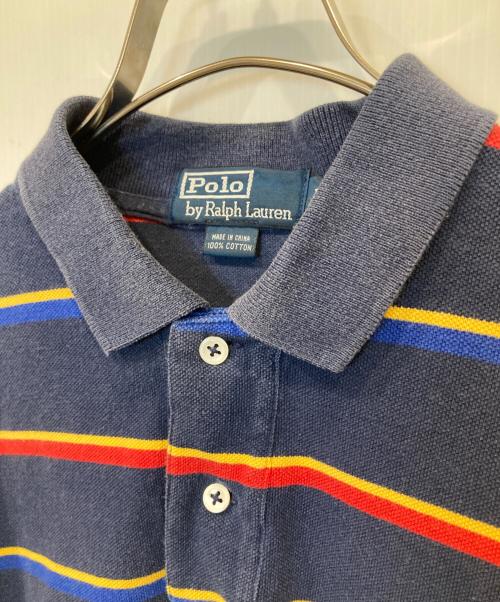 POLO by  RALPH LAUREN（ポロ バイ ラルフローレン）POLO by  RALPH LAUREN (ポロ バイ ラルフローレン) ボーダーポロシャツ ネイビー サイズ:Mの古着・服飾アイテム
