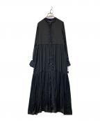 SHIPSシップス）の古着「配色パイピングティアードワンピース　314-55-0654」｜ブラック