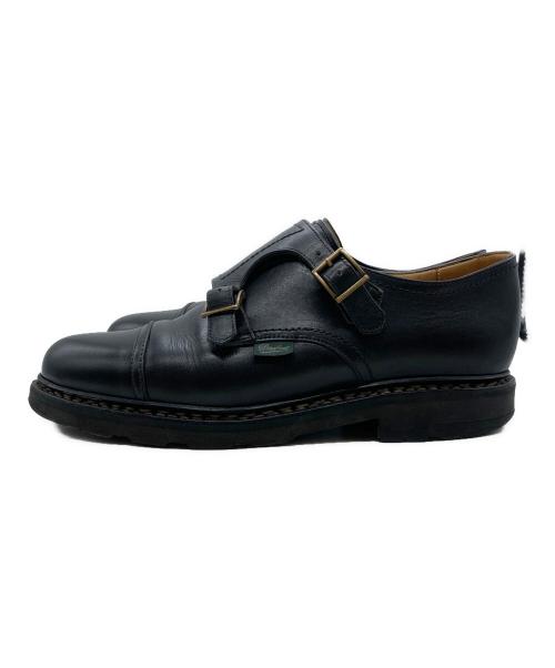 PARABOOT（パラブーツ）PARABOOT (パラブーツ) ダブルモンクストラップレザーシューズ 74243 ブラック サイズ:6の古着・服飾アイテム