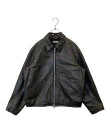 FREAK'S STORE（フリークスストア）の古着「Calf Leather Minimal Single Riders Jacket カーフ レザー ミニマル シングル ライダース 253-1570」｜ブラック