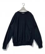 AURALEEオーラリー）の古着「ELASTIC HIGH GAUGE SWEAT P/O エラスティック ハイゲージ スウェット プルオーバー A26SP02NU」｜ブラック