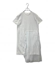CLANE（クラネ）の古着「アシンメトリープリーツワンピース 12112-2381」｜ホワイト