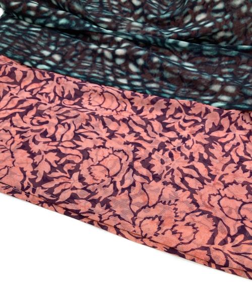 DRIES VAN NOTEN（ドリスヴァンノッテン）DRIES VAN NOTEN (ドリスヴァンノッテン) 総柄レイヤードメッシュスカート グリーン×ピンク サイズ:Sの古着・服飾アイテム
