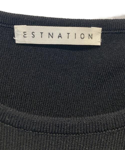 ESTNATION（エストネーション）ESTNATION (エストネーション) スカラクルーネックニット　41-109-12-040339 ブラック サイズ:Fの古着・服飾アイテム