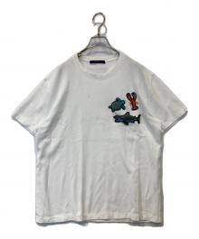 LOUIS VUITTON（ルイ ヴィトン）の古着「ビーズアニマルアンドモノグラムTシャツ RM211V DG1 HLY03W」｜ホワイト