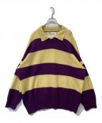DAIRIKUダイリク）の古着「Lager Border Knit ラガー・ボーダー・ニット 23SS K-4」｜イエロー×パープル