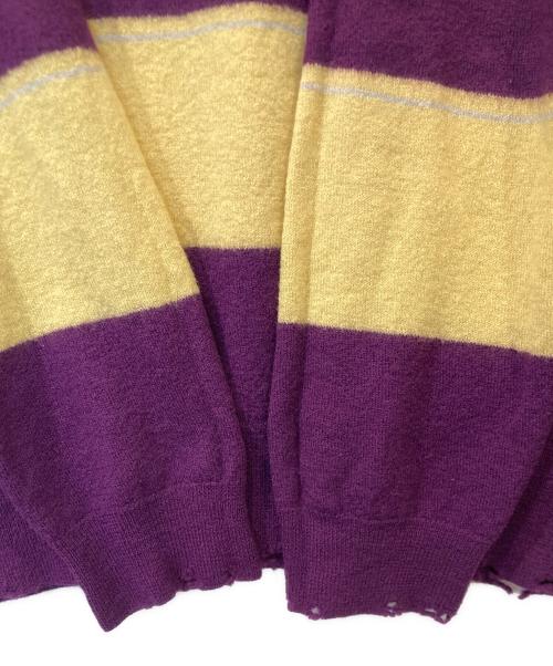DAIRIKU（ダイリク）DAIRIKU (ダイリク) Lager Border Knit ラガー・ボーダー・ニット 23SS K-4 イエロー×パープル サイズ:Mの古着・服飾アイテム
