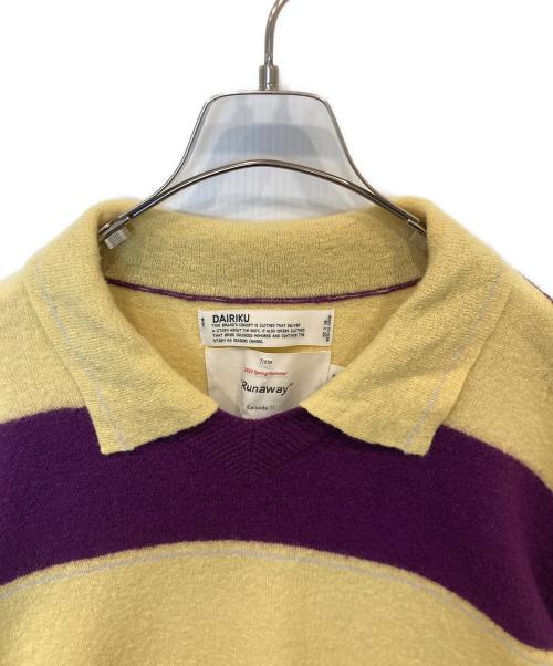 DAIRIKU（ダイリク）DAIRIKU (ダイリク) Lager Border Knit ラガー・ボーダー・ニット 23SS K-4 イエロー×パープル サイズ:Mの古着・服飾アイテム