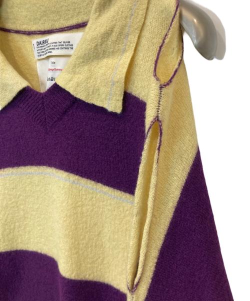 DAIRIKU（ダイリク）DAIRIKU (ダイリク) Lager Border Knit ラガー・ボーダー・ニット 23SS K-4 イエロー×パープル サイズ:Mの古着・服飾アイテム