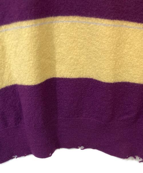 DAIRIKU（ダイリク）DAIRIKU (ダイリク) Lager Border Knit ラガー・ボーダー・ニット 23SS K-4 イエロー×パープル サイズ:Mの古着・服飾アイテム