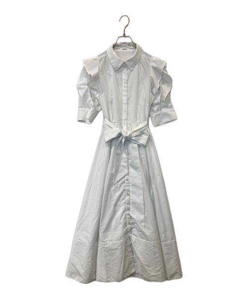 Snidel（スナイデル）Snidel (スナイデル) Sustainableフリルデザインシャツワンピース SWFO261154 ホワイトの古着・服飾アイテム