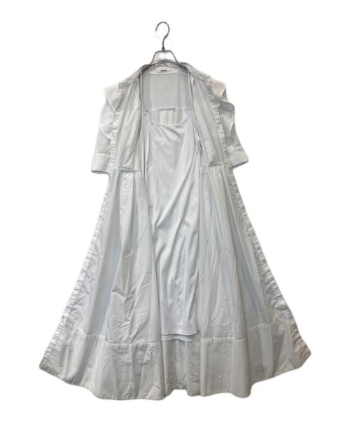 Snidel（スナイデル）Snidel (スナイデル) Sustainableフリルデザインシャツワンピース SWFO261154 ホワイトの古着・服飾アイテム