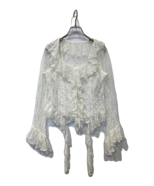 Snidel（スナイデル）Snidel (スナイデル) 26SS カットレースフリルプルオーバー　SWCT261210 ホワイト サイズ:Fの古着・服飾アイテム