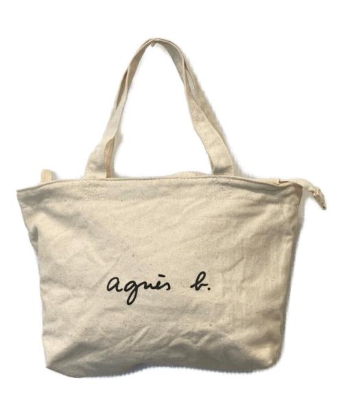 agnes b voyage（アニエスベーボヤージュ）agnes b voyage (アニエスベーボヤージュ) ロゴトートバッグ GO03 ベージュの古着・服飾アイテム