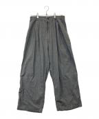 goldゴールド）の古着「COTTON ×SILK NEL 2TUCK EASY WIDE PANTS コットン シルク ネル ツータック イージー ワイド パンツ GL42617」｜グレー
