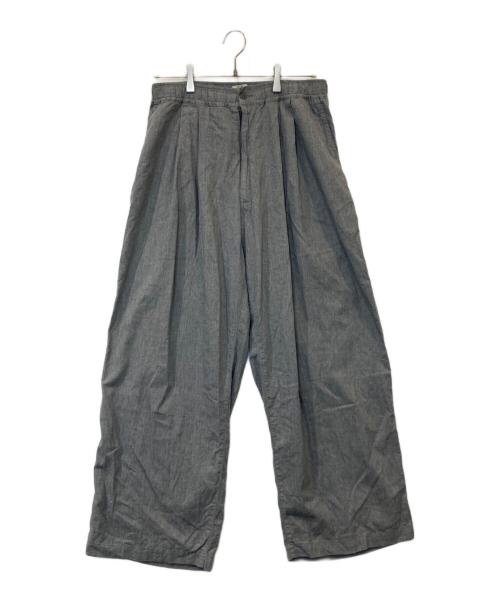 gold（ゴールド）gold (ゴールド) COTTON ×SILK NEL 2TUCK EASY WIDE PANTS コットン シルク ネル ツータック イージー ワイド パンツ GL42617 グレー サイズ:Lの古着・服飾アイテム
