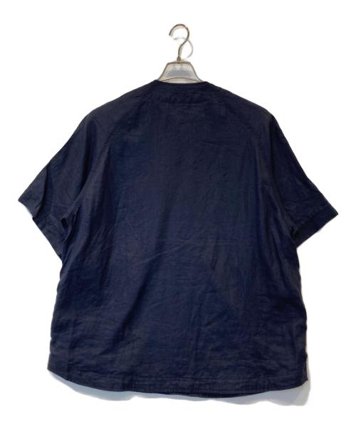 CAHLUMN（カウラム）CAHLUMN (カウラム) Linen Baseball Shirt リネン ベースボール シャツ 241-1067 ネイビー サイズ:Mの古着・服飾アイテム