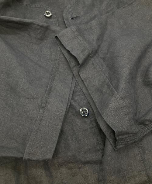 CAHLUMN（カウラム）CAHLUMN (カウラム) Linen Baseball Shirt リネン ベースボール シャツ 241-1067 ネイビー サイズ:Mの古着・服飾アイテム