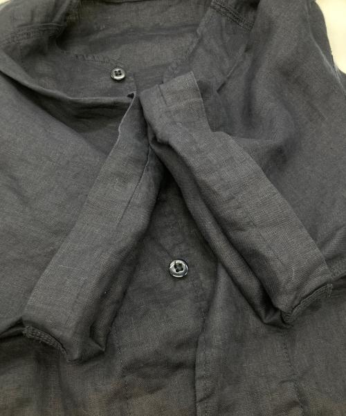 CAHLUMN（カウラム）CAHLUMN (カウラム) Linen Baseball Shirt リネン ベースボール シャツ 241-1067 ネイビー サイズ:Mの古着・服飾アイテム