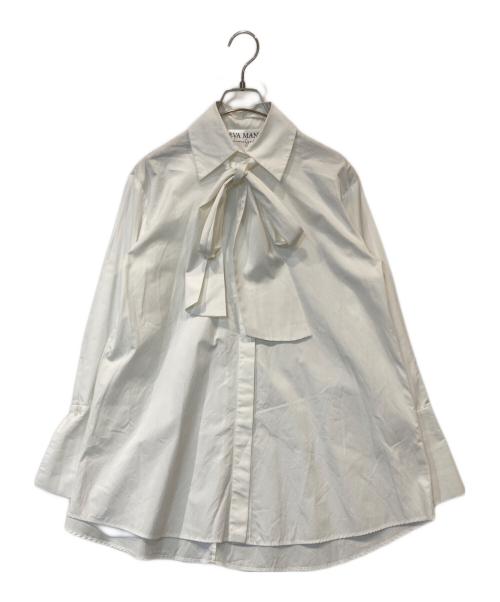 EVA MANN（エヴァ マン）EVA MANN (エヴァ マン) リボンシャツ A0822FB ホワイト サイズ:9の古着・服飾アイテム