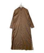 MaxMara LEISUREマックスマーラレジャー）の古着「コットンストライプシャツワンピース　322102166」｜ブラウン