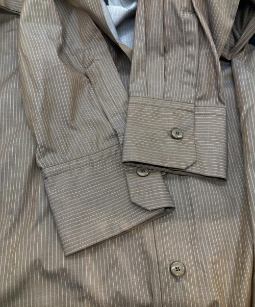 MaxMara LEISURE（マックスマーラレジャー）MaxMara LEISURE (マックスマーラレジャー) コットンストライプシャツワンピース　322102166 ブラウン サイズ:42の古着・服飾アイテム