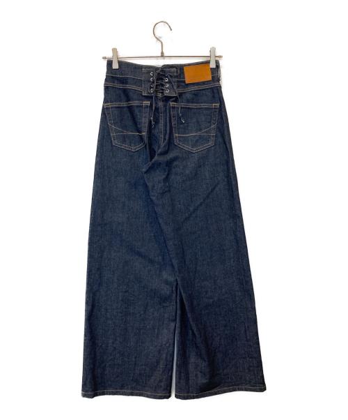 Something（サムシング）SOMETHING (サムシング) LISAレースアップワイドデニムパンツ SEA580 インディゴ サイズ:Sの古着・服飾アイテム