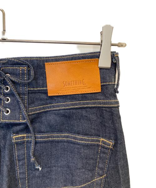 Something（サムシング）SOMETHING (サムシング) LISAレースアップワイドデニムパンツ SEA580 インディゴ サイズ:Sの古着・服飾アイテム