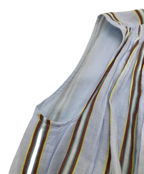 ne quittez pas（ヌキテパ）ne quittez pas (ヌキテパ) ストライプ ノースリーブワンピース　010521GQ6 スカイブルー サイズ:Ｓの古着・服飾アイテム