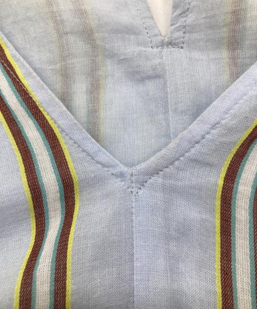 ne quittez pas（ヌキテパ）ne quittez pas (ヌキテパ) ストライプ ノースリーブワンピース　010521GQ6 スカイブルー サイズ:Ｓの古着・服飾アイテム