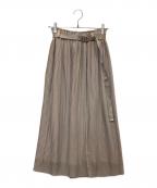 HYKEハイク）の古着「SHARK SKIN PLEATED SKIRT シャークスキンプリーツスカート　211-14104 021」｜ベージュ