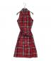 BURBERRY BLUE LABEL（バーバリー ブルー レーベル）の古着「ノースリーブシャツワンピース FM537-234」｜レッド