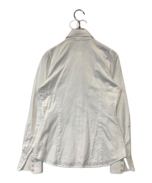 BURBERRY BLUE LABEL（バーバリー ブルー レーベル）BURBERRY BLUE LABEL (バーバリー ブルー レーベル) フリルシャツ ホワイト サイズ:38の古着・服飾アイテム