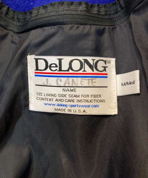 DeLonghi（デロンギ）DeLonghi (デロンギ) 袖レザースタジャン ネイビー×アイボリー サイズ:Mの古着・服飾アイテム