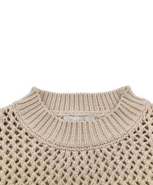 HYKE（ハイク）HYKE (ハイク) CROCHETED CROPPED SWEATER クロシェッド クロップド セーター 231-11312 ベージュ サイズ:1の古着・服飾アイテム