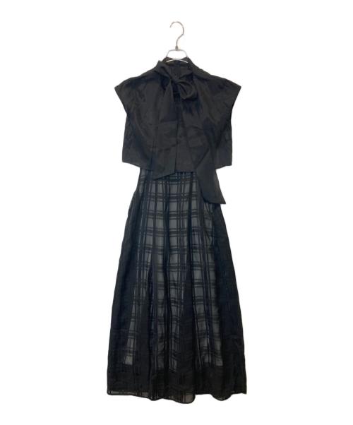 darich（ダーリッチ）darich (ダーリッチ) シアードッキングチェックワンピース　112414053 ブラック サイズ:FREEの古着・服飾アイテム