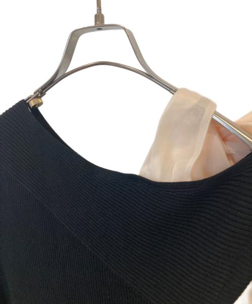 Snidel（スナイデル）Snidel (スナイデル) ショルダーリボンアシメニットワンピ ブラック サイズ:F 未使用品の古着・服飾アイテム