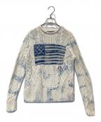 POLO RALPH LAURENポロ・ラルフローレン）の古着「星条旗インディゴケーブルニット」｜ホワイト