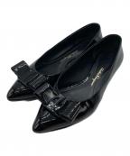 Salvatore Ferragamoサルヴァトーレ フェラガモ）の古着「エナメルリボンパンプス 19824」｜ブラック
